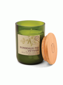 EG01EU Eco Green Recycled Glass Candle Paddywax 226g - Bordeaux Fig and Vetiver